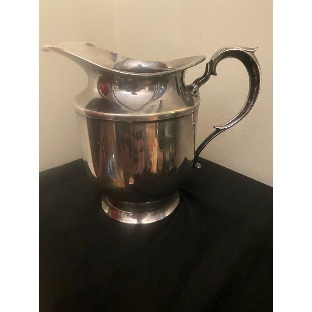 Vintage Poole Silver Co. EPNS Water Pitcher Ice Lip Baluster Ewer Victorian Revi